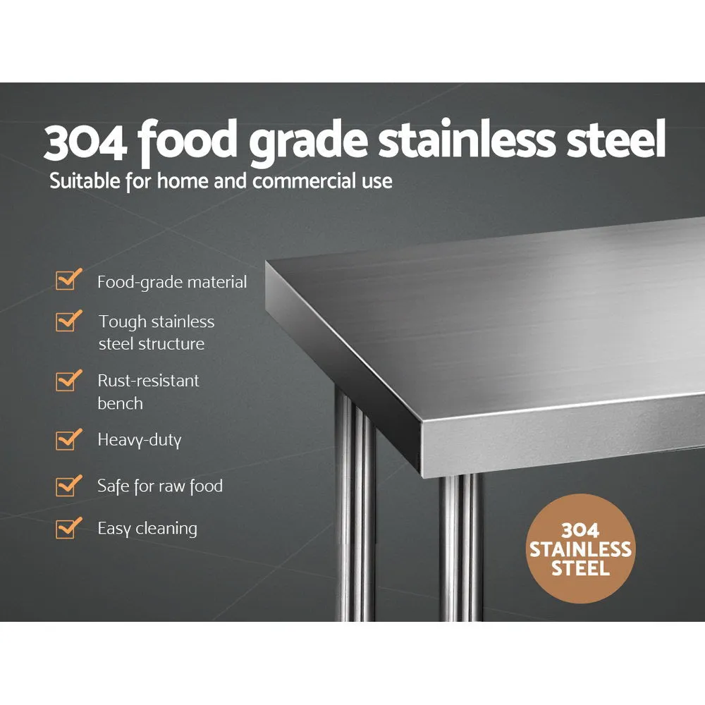 Heavy Duty 304 Stainless Steel Kitchen Bench 1219x610mm Cefito