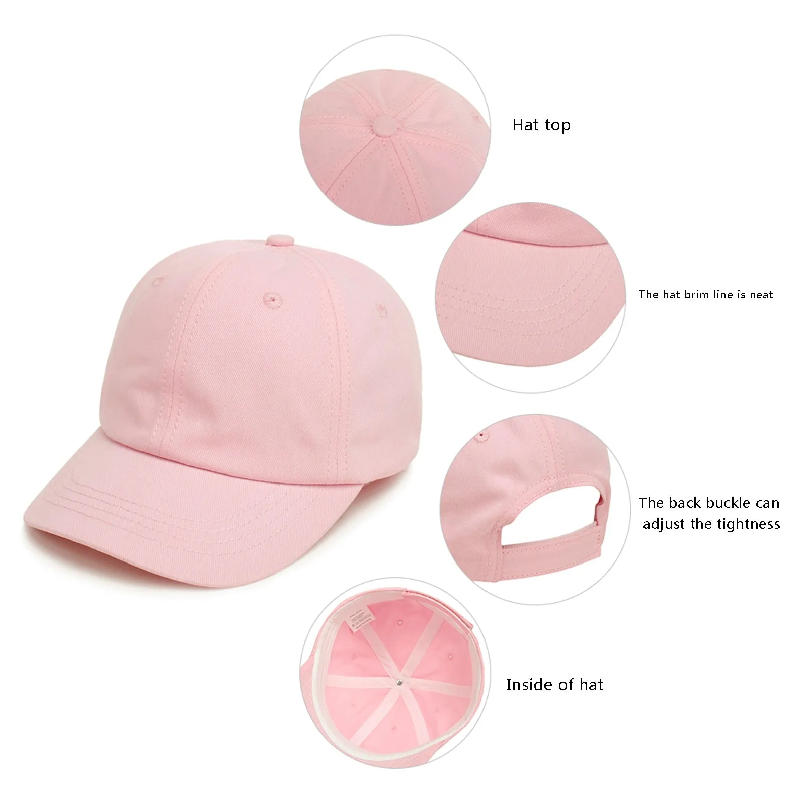 Kids Solid Adjustable Snapback Cap